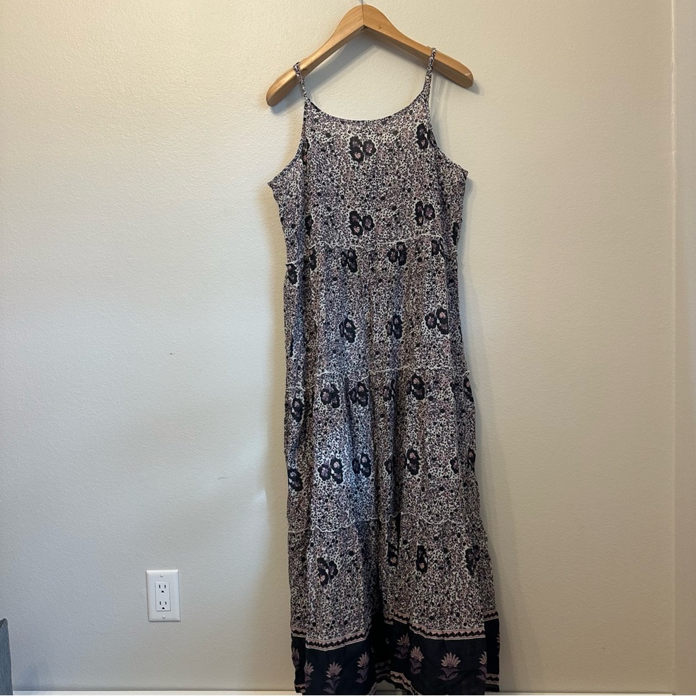 NATURAL LIFE Navy and Cream Printed Maxi Dress - Picture 7 of 7
